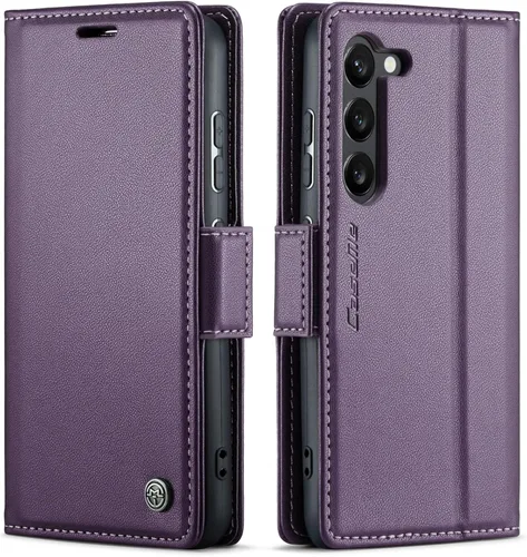 Miniatura 27 de QLTYPRI Funda tipo cartera para Samsung Galaxy S22 Ultra, funda magnética de piel sintética de alta calidad con bloqueo RFID, ranuras para tarjetas