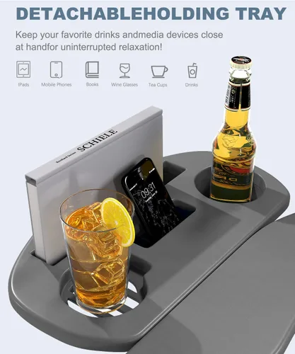 Miniatura 8 de NAVINE Juego de 4 sillas Adirondack ajustables con soporte para tazas, sillas para hoguera de polietileno de alta densidad para todo tipo de clima