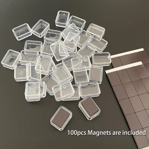 Miniatura 2 de Sartenes de acuarela vacías con rayas magnéticas – 100 piezas de plástico de 0.0 fl oz kits de sartenes para bricolaje acuarelas o acrílicos pintura