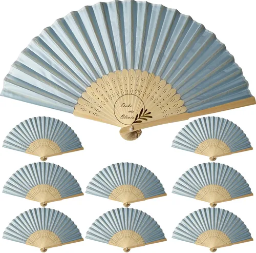 Miniatura 12 de Abanicos de seda personalizados a granel, ventiladores plegables personalizados para bodas, fiestas de dama de honor, suministros de fiesta