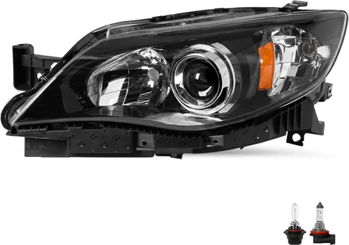 Miniatura 10 de SOCKIR - Conjunto de faros delanteros halógenos compatible con Subaru Impreza WRX Outback Sport 2008-2011, faro proyector con carcasa cromada