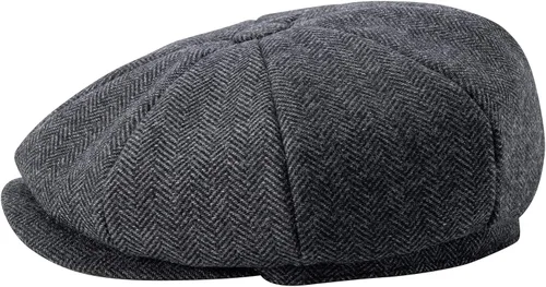Miniatura 3 de BOTVELA Sombrero de tweed de espiga de 8 paneles de mezcla de lana para hombre