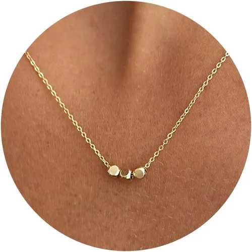 VRIUA Gold Necklace for Women, Dainty Star of David Necklace 14K Gold Plated Butterfly Necklace Sun Lotus Flower Necklace Simple Bead Necklace