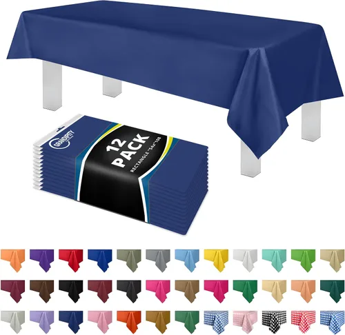 Miniatura 45 de Mantel de plástico de alta calidad - 54 in. x 108 pulgadas. Grandipity - Mantel rectangular (6 y 12 unidades), Agua (Aqua)