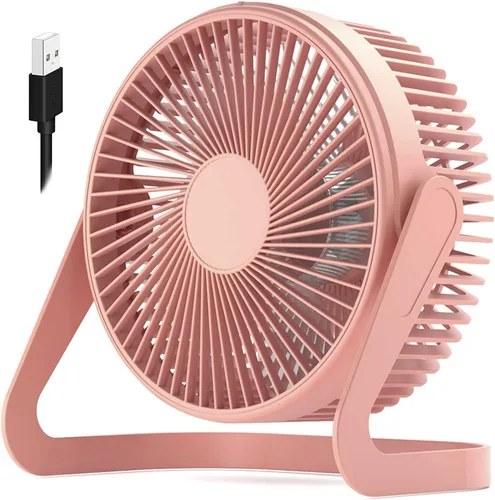 Miniatura 11 de Ventilador pequeño de 6 pulgadas, ventilador de escritorio USB de 2 velocidades, flujo de aire fuerte, funcionamiento silencioso, ventilador de piso