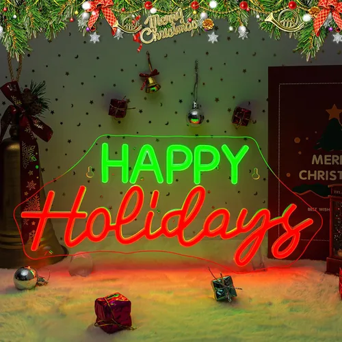 Miniatura 17 de Horseneon Letrero de neón de Navidad con texto en inglés "Welcome Foolish Mortals", mansión embrujada, decoración de pared LED para puerta, Mab