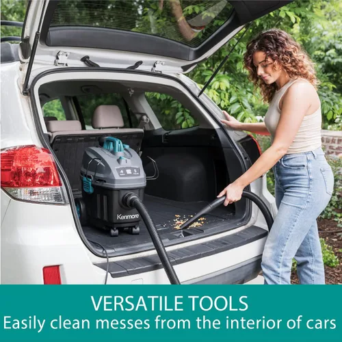 Miniatura 5 de Kenmore KW3050 Aspiradora de cartucho húmedo y seco de 4 galones, 5 HP Pico con motor de 2 etapas, limpiador con filtro HEPA lavable y bolsas