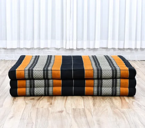Miniatura 5 de Leewadee - Colchón tailandés plegable grande, 82 x 46 x 3 pulgadas, cama de invitados, cama triple plegable, cojín de masaje tailandés TV asiento