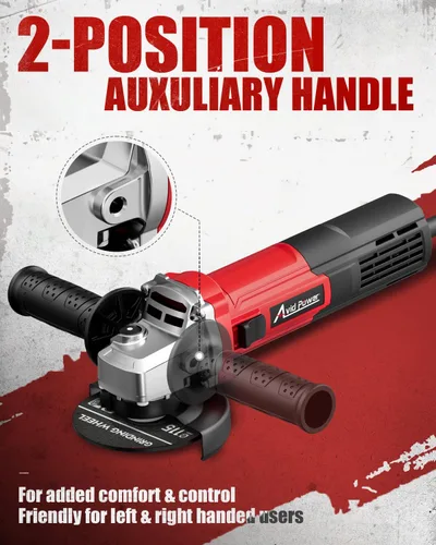 Miniatura 8 de AVID POWER Amoladora angular de 4-1/2 pulgadas, amoladora eléctrica de 750 W, 6.5 amperios, 11500 RPM, con muelas, mango auxiliar, llave para moler
