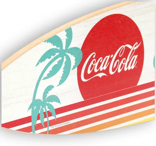Miniatura 4 de Coca-Cola Catch the Wave - Decoración de pared de madera para tabla de surf - Arte de pared grande de Coca-Cola de playa