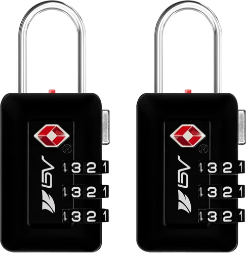 Miniatura 10 de Candado de viaje aceptado por TSA para equipaje, con combinación que puedes establecer, para taquillas de escuela y gimnasio, candados