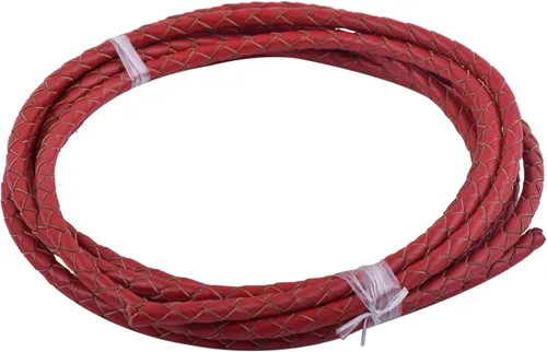 Miniatura 11 de KONMAY 2 yardas 8.0mm Cordón redondo de cuero trenzado auténtico marrón antiguo para corbata de bolo