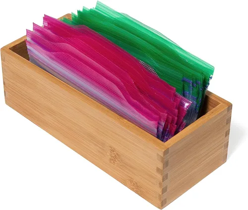 Miniatura 8 de Lipper International Caja de almacenamiento de madera de bambú para utensilios de cocina, maquillaje o suministros de oficina, 4 x 9 1/4 x 3 pulgadas