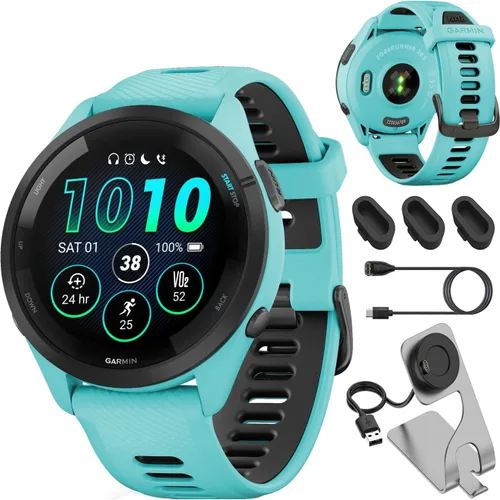 Miniatura 14 de Garmin 010-02810-03 Forerunner 265S Reloj inteligente GPS Negro/Amp Amarillo Bundle con Deco Essentials Exclusivo 26 Meses CPS Paquete de Protección