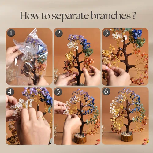 Miniatura 5 de YATSKIA Árbol de la vida de 7 chakras, regalo de árbol de cristal para mujeres, decoración de oficina en casa, cristales y piedras curativas, Los