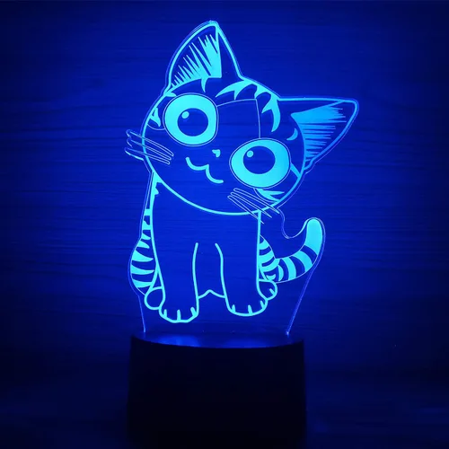 Miniatura 2 de Luz nocturna LED de ilusión óptica 3D, lámpara de escritorio para dormir para niños y niñas, control táctil, 7 cambios de color, alimentada por USB