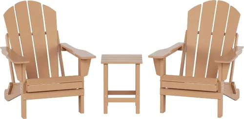 Miniatura 20 de WO Home Furniture - Juego de 3 sillas plegables para exteriores, mesa auxiliar, resistente a la intemperie y a los rayos UV, para césped, jardín