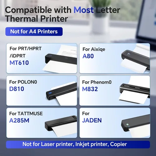 Miniatura 4 de iDPRT Papel de impresora térmica MT610 de 8.5 x 11 pulgadas para MT610 Pro, D810, M08F, M832, M08E, A285M, A80, A81, PR20, A40, iDPRT HPRT PRT Papel