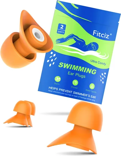 Miniatura 15 de Tapones para los oídos de natación para adultos, 2 pares de tapones impermeables para los oídos para nadadores, hombres, mujeres, lavables