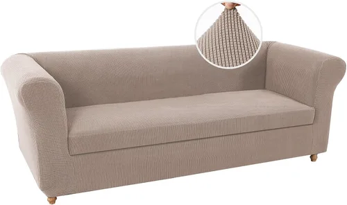 Miniatura 46 de UNBBRRL Funda de sofá Chesterfield de jacquard elástico, fundas de cojín gruesas para sofá, protector de muebles para sala de estar