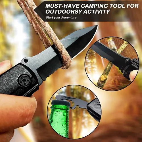 Miniatura 8 de Cuchillo de bolsillo multiherramienta para hombres, relleno de calcetines de Navidad, regalos para novio, él, marido, papá, alicates tácticos