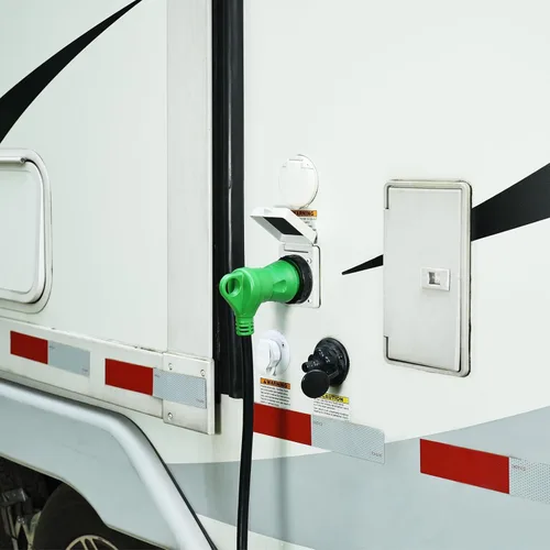 Miniatura 2 de RVGUARD Adaptador RV de 30 amperios a 30 amperios con conector de bloqueo, adaptador de corriente eléctrica NEMA TT-30P a NEMA L5-30R, verde