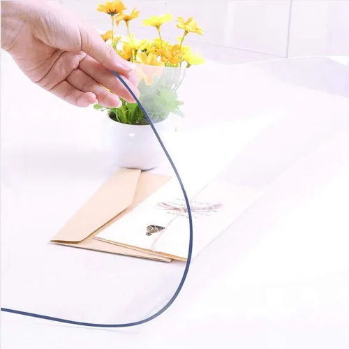 Miniatura 3 de NECAUX - Protector de mesa transparente de 17 x 52 pulgadas, almohadilla de plástico de 1.5 mm de grosor, protector de mesa de vinilo transparente