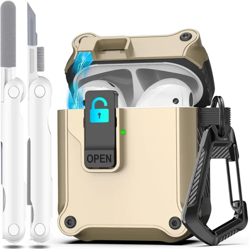 Miniatura 11 de R-fun - Funda para audífonos compatible con AirPods de 4.ª generación 2024, cubierta protectora de expulsión automática a prueba de caídas, puerto