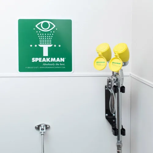 Miniatura 5 de Speakman Lavaojos SEF-9200 Lavaojos Lavaojos con manguera para lugares de trabajo peligrosos, cromado áspero