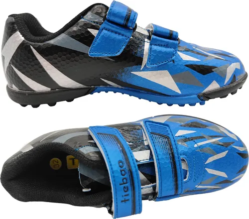 Miniatura 3 de Zapatos de fútbol de césped para niños y niñas, tacos de fútbol con correa ajustable de velcro (bebéniño pequeño)