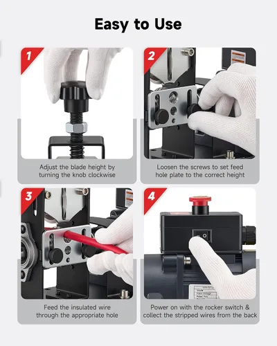 Miniatura 8 de CREWORKS - Máquina pelacables eléctrica, pelacables eléctrico para cables de cobre de 0.06 a 0.9 pulgadas (0.059-0.866 in) con 3 modos de operación