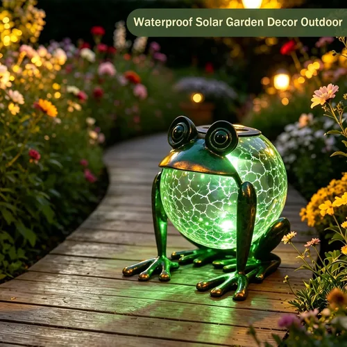 Miniatura 5 de Lámpara solar colgante para aire libre, decorativa, impermeable, rana, LED, lámpara de mesa para patio, jardín
