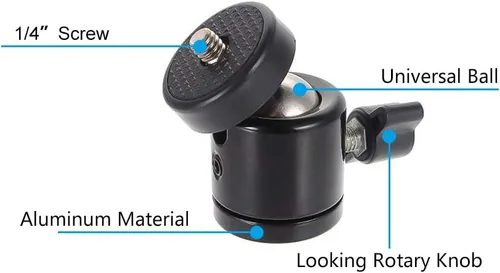 Miniatura 6 de Soporte de escritorio - Soporte de escritorio ajustable para cámara de 12.0-19.5 pulgadas con cabeza de bola giratoria de 360° y punta de tornillo