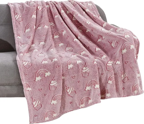 Miniatura 14 de Elegant Comfort Manta ligera que brilla en la oscuridad, ultra suave, mullida y acogedora, manta luminosa decorativa para todas las estaciones