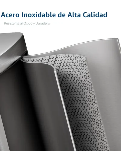Miniatura 5 de Garvee Cubo de basura de acero inoxidable para cocina, de 13 galones / 50 L, gran capacidad, cubo de basura de metal inoxidable con tapa de cierre