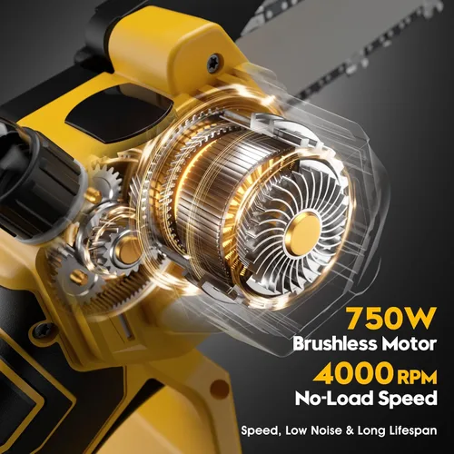 Miniatura 6 de Mini motosierra inalámbrica para batería Dewalt de 20 V MAX, motosierra 2 en 1 de 8 y 6 pulgadas sin escobillas con motosierra sin escobillas de 750