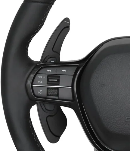 Miniatura 3 de Etiqueta engomada de la cubierta de la extensión de la paleta del cambio del volante de aleación de aluminio Accesorios del coche para Honda Negro