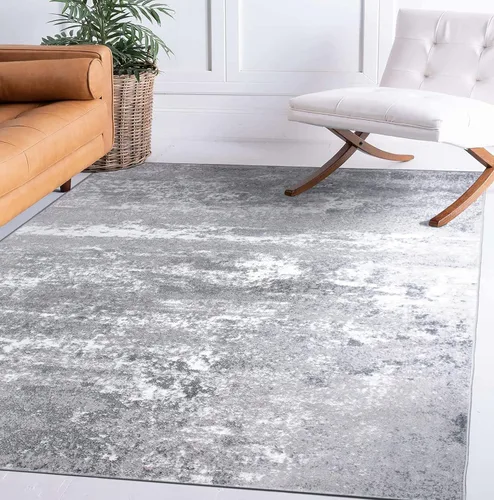 Miniatura 11 de Rugshop - Alfombra moderna envejecida gris abstracta estilo bohemio con acuarela para pasillo, entrada y cocina, 2 pies x 7 pies