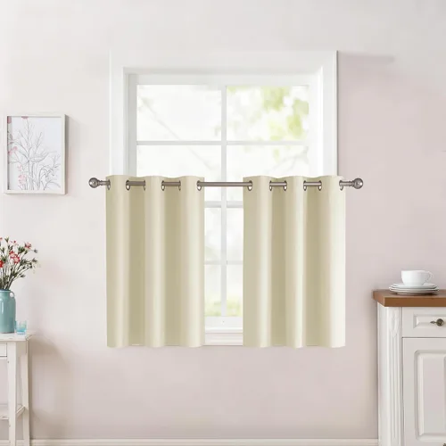Miniatura 148 de RYB HOME Cortinas opacas de cocina de 36 pulgadas de largo, tratamiento de privacidad para ventanas pequeñas, aislamiento térmico, telón de fondo