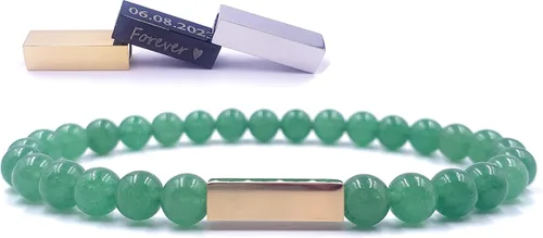 Miniatura 71 de Pulseras de cuentas personalizadas, Pulsera de piedras preciosas de 0.236 in, Pulsera grabada con láser, Pulsera de piedra natural, Pulseras unisex