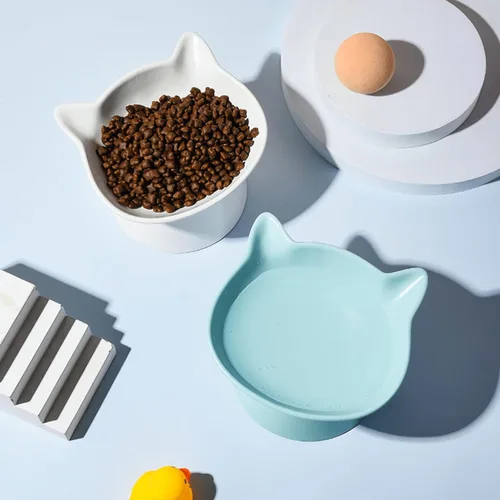 Miniatura 7 de Cuencos elevados de cerámica para gatos, platos de agua elevados para gatos de interior, perros pequeños, cuencos de cerámica de 12 onzas, poco