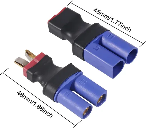 Miniatura 2 de 4 unids EC5 a T-Plug Deans Estilo Macho Hembra RC Adaptador EC5 Macho a T-Plug Hembra, EC5 Hembra a T-Plug Macho para RC Lipo Batería