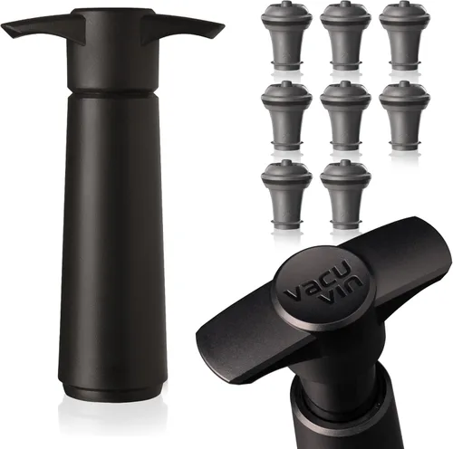 Miniatura 15 de Vacu Vin Juego de 2 tapones de vacío para guardar vino, color gris, sellado hermético para botellas abiertas para preservar la frescura hasta 10