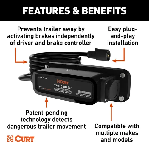 Miniatura 3 de CURT 51202 True Course Advanced Bluetooth Trailer Sistema de control de balanceo