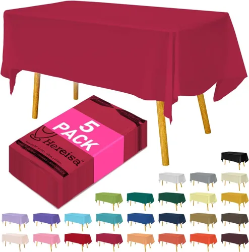 Miniatura 85 de Paquete de 3 manteles de plástico desechables de 54 x 108 pulgadas, manteles de color blanco hueso, manteles de fiesta nupcial para fiestas
