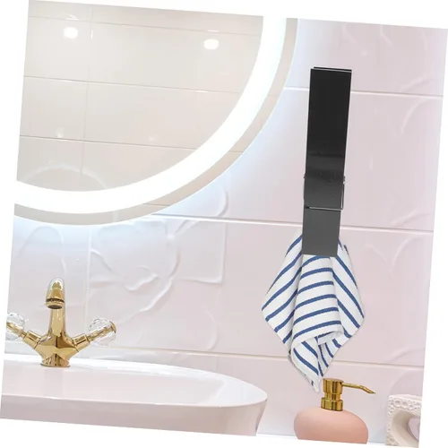 Miniatura 6 de STOBAZA Toallero de baño para toallas de mano grandes, clip de montaje en pared que ahorra espacio