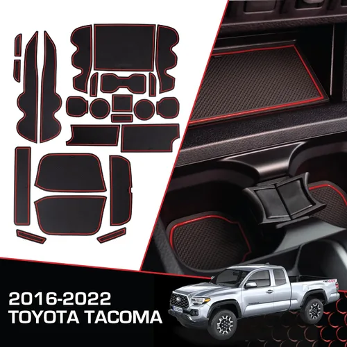 Miniatura 22 de CupHolderHero Compatible con accesorios Toyota Tundra 2014-2021 - Insertos de portavasos antideslizantes antipolvo, tapetes para consola central