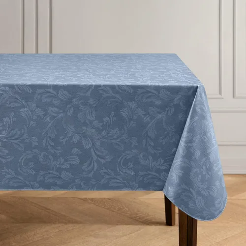 Miniatura 10 de Elrene Home Fashions Camile - Mantel de vinilo resistente al agua y a las manchas con reverso de franela, 70 x 70 pulgadas, redondo, azul