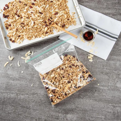 Miniatura 3 de Restaurantware Bag Tek - Bolsas de almacenamiento con cremallera de 1 galón, 25 bolsas desechables con cremallera, bolsas de plástico transparente a