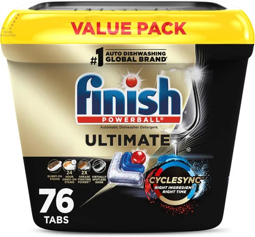 Miniatura 15 de Finish Ultimate Infinity Shine - Cápsulas para lavavajillas, detergente sin necesidad de pre-enjuague, elimina manchas quemadas, con Protector